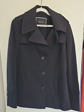 RW&CO. Black Wool-Blend Single-Breasted Peacoat